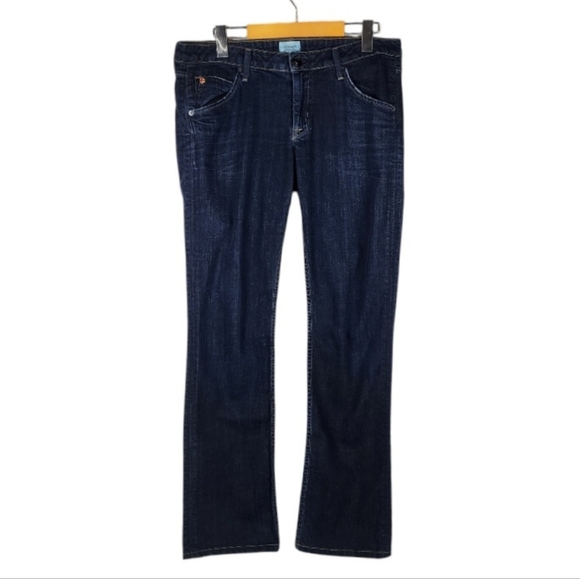 Hudson Jeans Carly Straight Leg Flap Pocket Dark Wash Size 30 Stretch USA - Picture 2 of 16